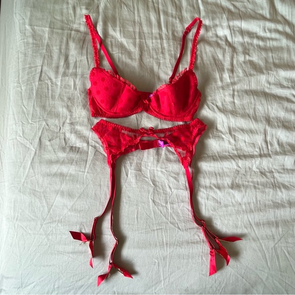 L' AGENT by Agent Provacateur NWOT - Rosalyn Set - Cherry Red - Picture 3 of 6